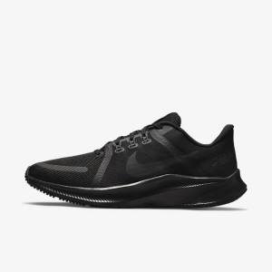 Black / Dark Grey Nike Quest 4 Road Men's Running Shoes | NK073FLX