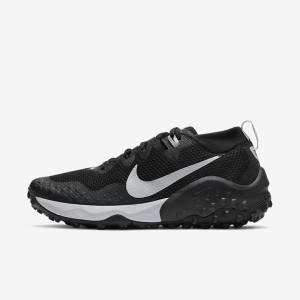 Black / Dark Grey / Platinum Nike Wildhorse 7 Trail Men's Running Shoes | NK581TBF