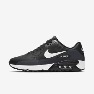 Black / Dark Grey / White Nike Air Max 90 G Men's Golf Shoes | NK042XCV