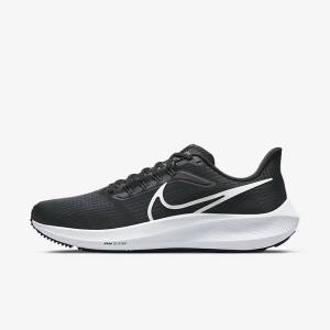 Black / Dark Grey / White Nike Air Zoom Pegasus 39 Road Men's Running Shoes | NK523AKJ