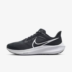 Black / Dark Grey / White Nike Air Zoom Pegasus 39 Road Women's Running Shoes | NK805STD