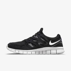 Black / Dark Grey / White Nike Free Run 2 Men's Sneakers | NK895WZK