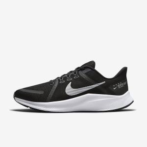 Black / Dark Grey / White Nike Quest 4 Road Men's Running Shoes | NK618EVC