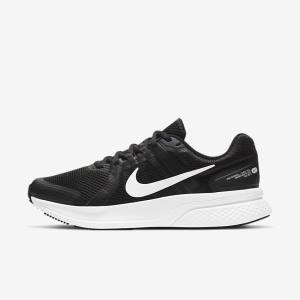 Black / Dark Grey / White Nike Run Swift 2 Road Men's Running Shoes | NK315JNS