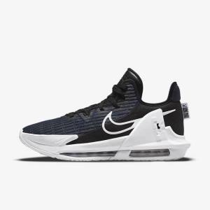 Black / Dark Obsidian / White Nike LeBron Witness 6 Men's Basketball Shoes | NK198QGN