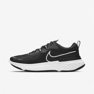 Black / Grey / White Nike React Miler 2 Road Men's Running Shoes | NK207MSG