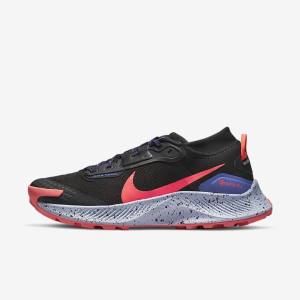 Black / Light Mango / Red Nike Pegasus Trail 3 GORE-TEX Waterproof Trail Women's Running Shoes | NK843HUE