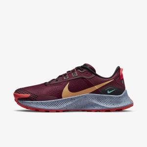 Black / Light Red / Brown Nike Pegasus Trail 3 Trail Men's Running Shoes | NK672CIF