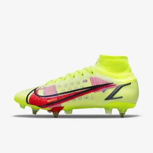 Black / Light Red Nike Mercurial Superfly 8 Elite SG-Pro AC Soft-Ground Women's Football Shoes | NK079FJO