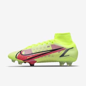 Black / Light Red Nike Mercurial Superfly 8 Elite FG Firm-Grounds Women's Football Shoes | NK864MHJ