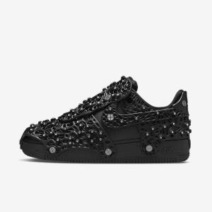 Black / Metal Silver / Black Nike Air Force 1 LXX x Swarovski Women's Sneakers | NK731SYW