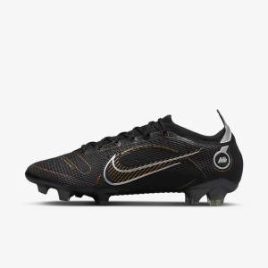 Black / Metal Silver / Grey / Metal Gold Nike Mercurial Vapor 14 Elite FG Firm-Grounds Men's Football Shoes | NK056RHN