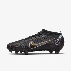 Black / Metal Silver / Grey / Metal Gold Nike Mercurial Vapor 14 Pro FG Firm-Ground Men's Football Shoes | NK154NOZ