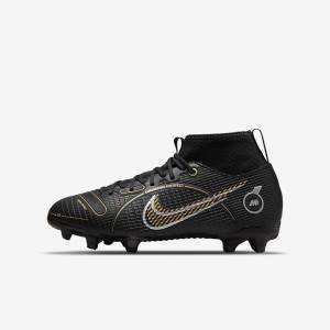 Black / Metal Silver / Grey / Metal Gold Nike Jr. Mercurial Superfly 8 Academy MG Older Multi-Ground Kids' Football Shoes | NK574PAI