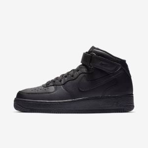 Black Nike Air Force 1 Mid 07 Men's Sneakers | NK459ZPX