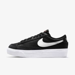 Black Nike Blazer Low Platform Women's Sneakers | NK962JVW