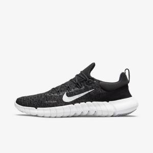 Black Nike Free Run 5.0 Road Men's Running Shoes | NK732YFU