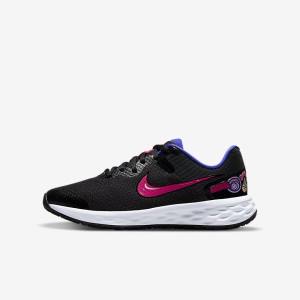 Black Nike Revolution 6 SE Older Road Kids' Running Shoes | NK708BWJ