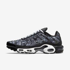 Black / White / Dark Grey / Black Nike Air Max Plus Men's Sneakers | NK052FCW