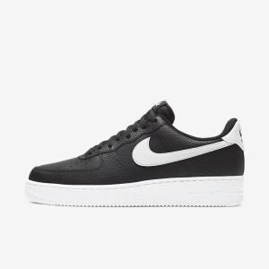 Black / White Nike Air Force 1 07 Men's Sneakers | NK625SVZ