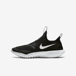 Black / White Nike Flex Runner Older Kids' Running Shoes | NK486AEP