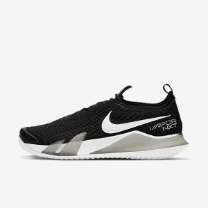 Black / White Nike NikeCourt React Vapor NXT Hard-Court Men's Tennis Shoes | NK643LSH