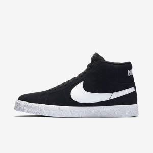 Black / White Nike SB Zoom Blazer Mid Women's Sneakers | NK531NZE