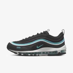 Black / White / Turquoise Nike Air Max 97 SE Men's Sneakers | NK645VSY