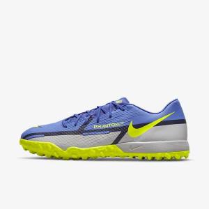 Blue / Grey Nike Phantom GT2 Academy TF Turf Women's Football Shoes | NK096CKY