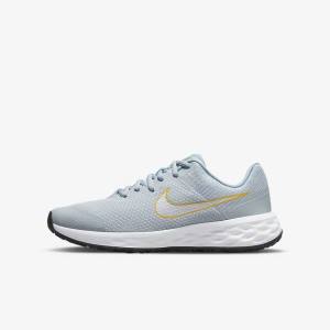 Blue / Multicolor Nike Revolution 6 Older Road Kids' Running Shoes | NK980OLV