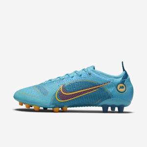 Blue / Orange Nike Mercurial Vapor 14 Elite AG Artificial-Grounds Women's Football Shoes | NK620OWB