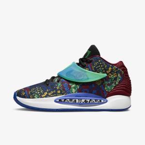 Blue / Royal Blue / Light Green Nike KD14 NRG Men's Basketball Shoes | NK629IKY