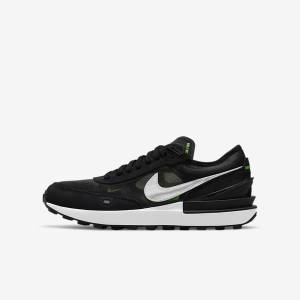 Dark Grey / Black / Green Nike Waffle One Older Kids' Sneakers | NK036TVB