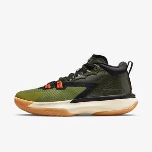 Dark Grey Green / Black Nike Zion 1 Men's Basketball Shoes | NK527TAN