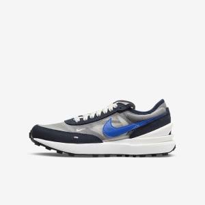 Dark Obsidian / Black / Royal Nike Waffle One Older Kids' Sneakers | NK984ZCJ