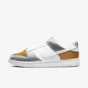 Gold / Silver / Red / White Nike Dunk Low SE Women's Sneakers | NK685WGO