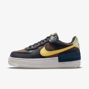 Green / White / Gold Nike Air Force 1 Shadow Women's Sneakers | NK729RUH