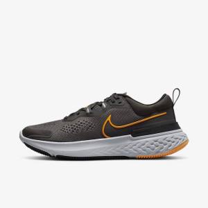 Grey / Black / Grey Nike React Miler 2 Road Men's Running Shoes | NK791BQU