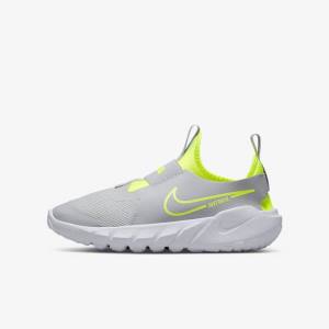 Grey / Blue Nike Flex Runner 2 Older Road Kids' Running Shoes | NK935OYA