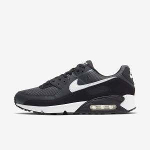 Grey / Dark Grey / Black / White Nike Air Max 90 Men's Sneakers | NK560QRX