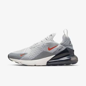 Grey / Orange Nike Air Max 270 Men's Sneakers | NK387RBK