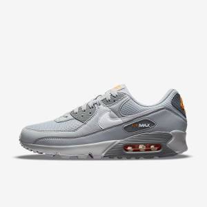 Grey / White Nike Air Max 90 Men's Sneakers | NK894PYH