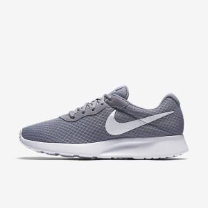 Grey / White Nike Tanjun Men's Sneakers | NK591WFX