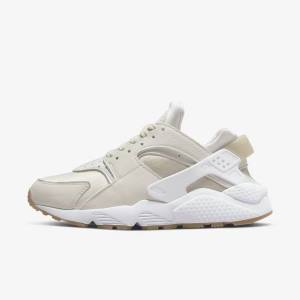 Khaki / Light Brown / White Nike Air Huarache Women's Sneakers | NK012OWG