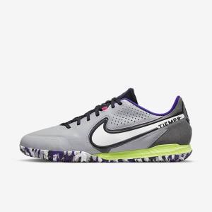 Light Grey / White Nike React Tiempo Legend 9 Pro IC Indoor-Court Men's Football Shoes | NK293HLG