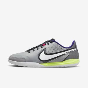 Light Grey / White Nike Tiempo Legend 9 Academy IC Indoor-Court Men's Football Shoes | NK547KYH