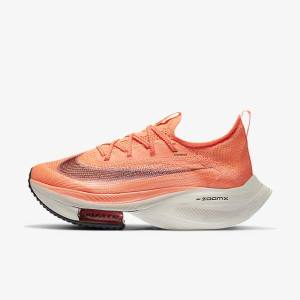 Light Mango / Metal Red Brown / Black Nike Air Zoom Alphafly NEXT% Flyknit Road Racing Women's Running Shoes | NK413XCV