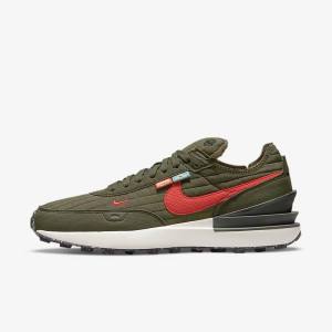 Olive / Black / Orange Nike Waffle One Premium Men's Sneakers | NK297DCM