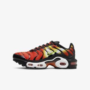 Orange / Gold / Black Nike Air Max Plus Older Kids' Sneakers | NK713EVD