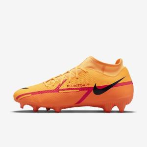 Orange / Light Red / Black Nike Phantom GT2 Academy Dynamic Fit MG Multi-Ground Men's Football Shoes | NK128PDW